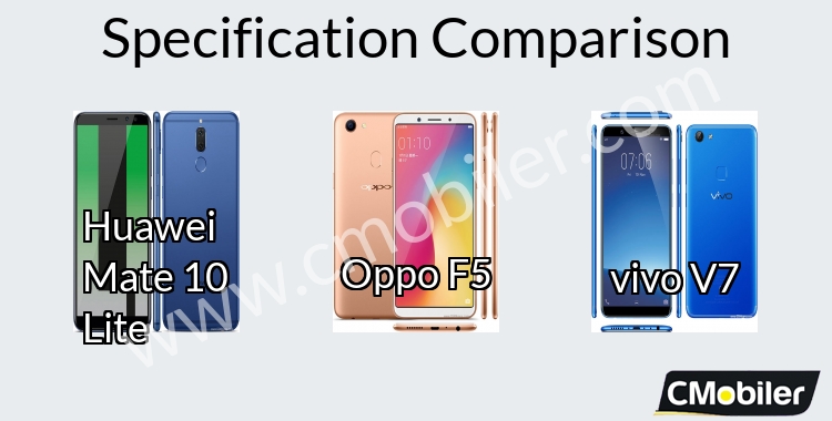 Huawei Mate 10 Lite vs Oppo F5 vs vivo V7